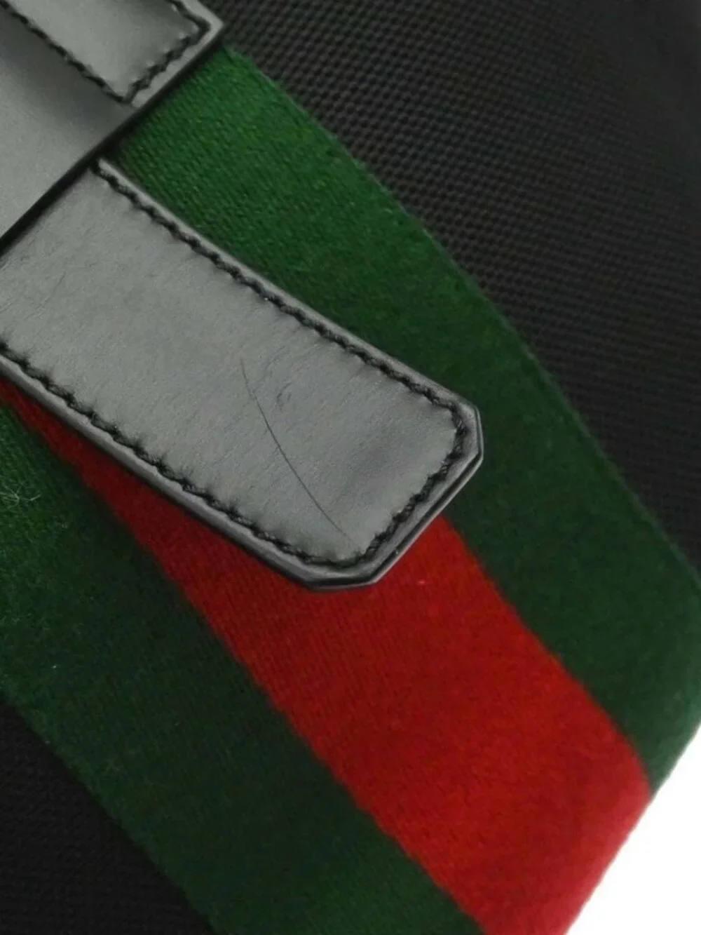 Gucci Black Techno Canvas Web Fold Over Backpack